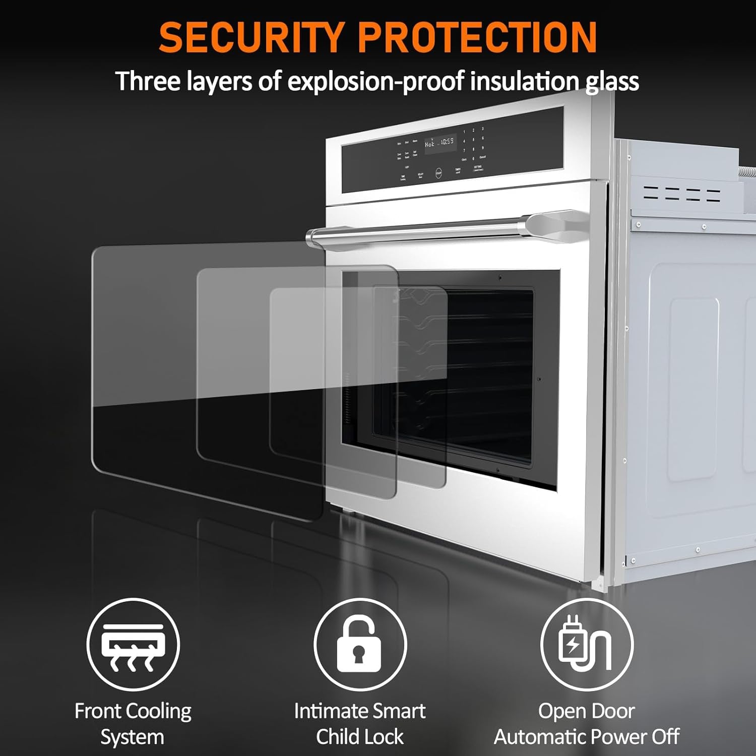 Stainless Steel 30" Touch Control Built-In Oven HEW3001 - Microwave Drawer, Microwave Countertop, Electric Built-In Touch Panel Oven, Microondas Con Extractor De Cocina