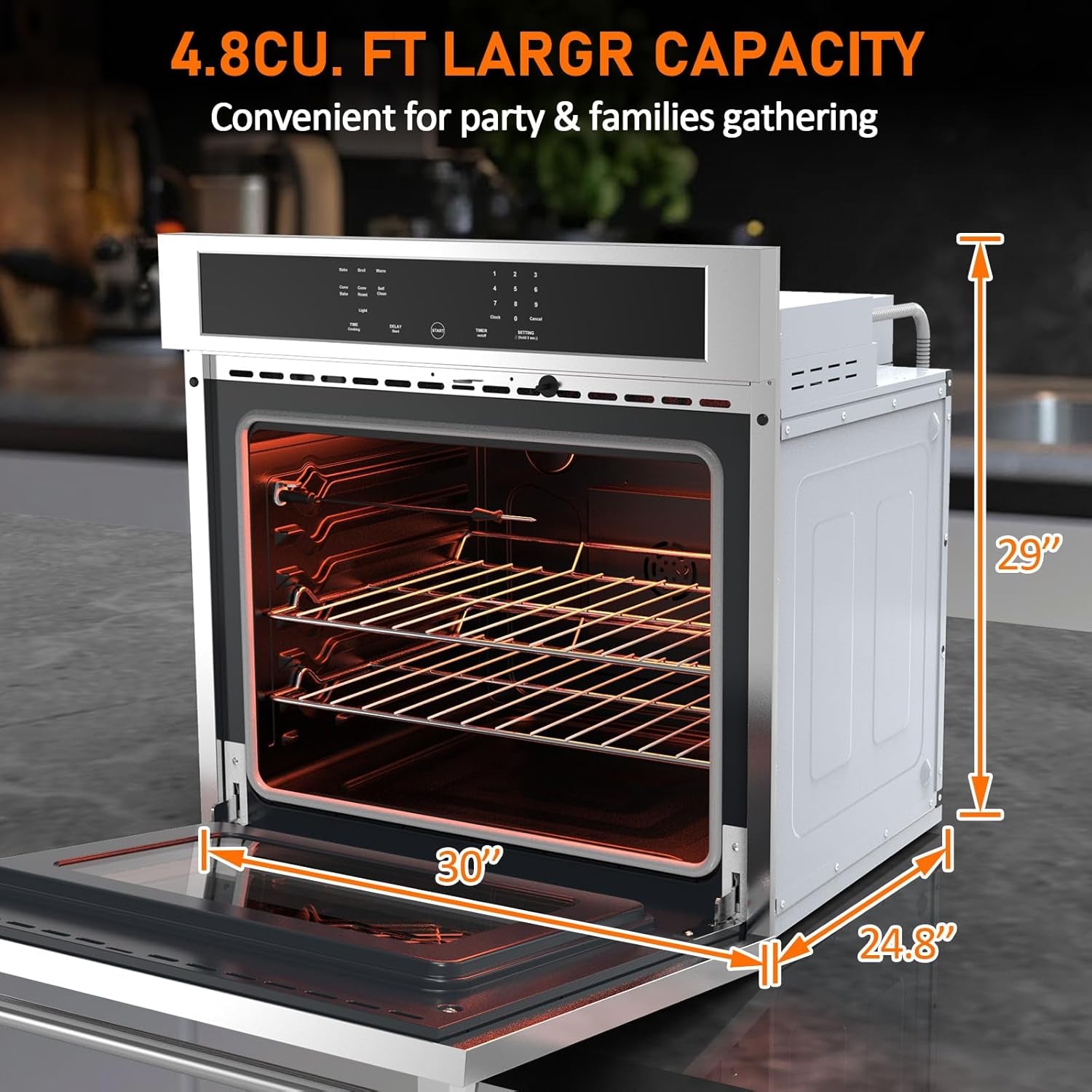 Stainless Steel 30" Touch Control Built-In Oven HEW3001 - Microwave Drawer, Microwave Countertop, Electric Built-In Touch Panel Oven, Microondas Con Extractor De Cocina