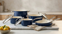 9-Piece Ceramic Nonstick Cookware Set in Navy — Lifestyle