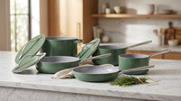 9-Piece Ceramic Nonstick Cookware Set in Sage — Lifestyle