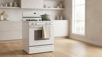 White Freestanding Gas Range with 5.1 Cu. Ft. & Bake Assist Temps — Lifestyle
